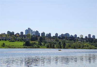View of Renaud Law Group from Deer Lake Park, Burnaby