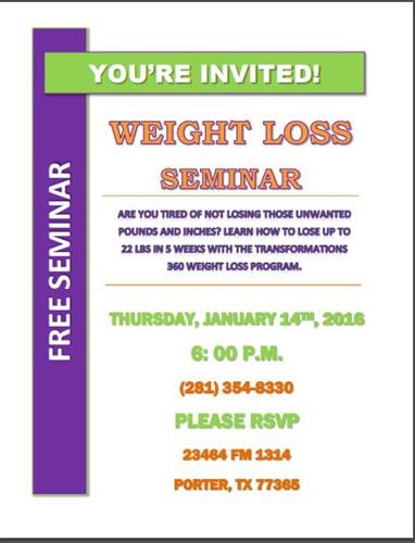 Free Weight Loss Seminar - Jan 14, 2016 - Lake Houston Area | Lake ...