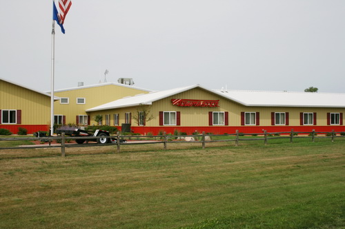 Front of building facing highway 12.