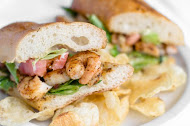 Po Boy (pictured with blackened shrimp)