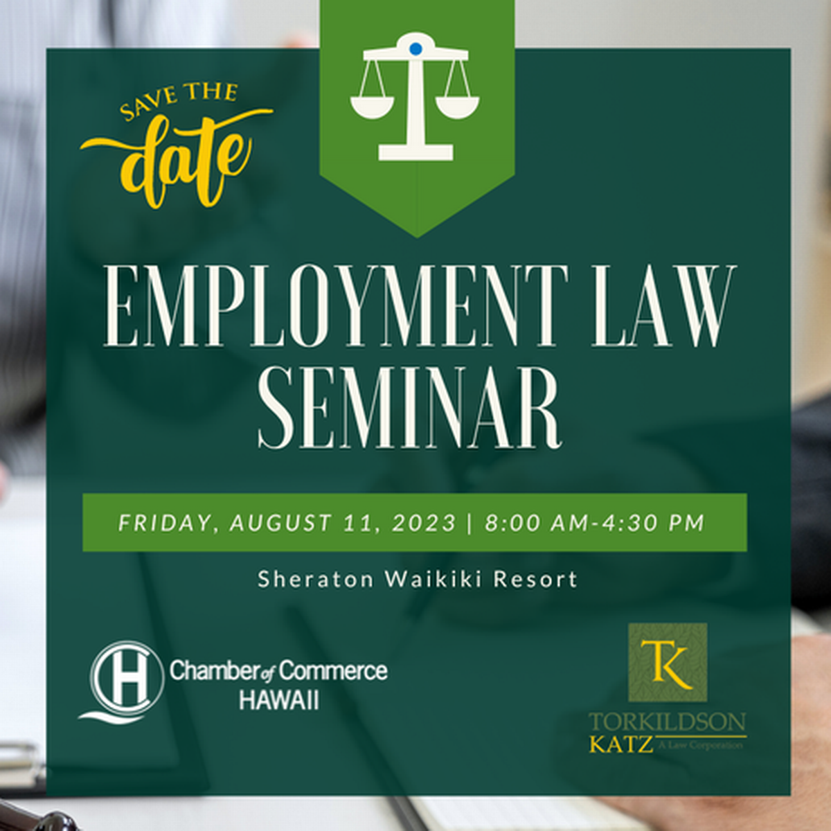 30th Annual Employment Law Seminar Presented By Torkildson Katz Aug