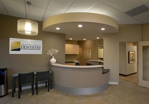 Front Desk of Granite Springs Dentistry (Michael Peck Photography)