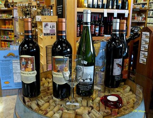 Browse our extensive selection of organic wines and beers. (Photo courtesy R. Moses)
