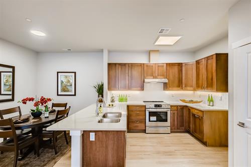 Thoughtfully designed kitchen with upscale cabinetry & maintenance free quartz countertops