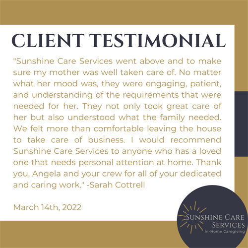 Check out our Sunshine Client Testimonial