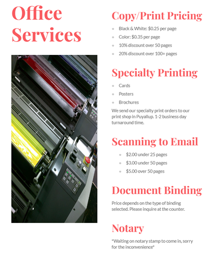 Printing and Office Services