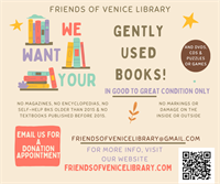 News Release: The Friends of Venice Library needs donations