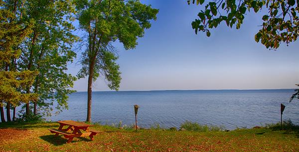 Enjoy the great views in our lake shore cabins.