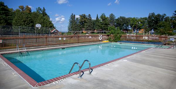 Cool off in our pool on a hot day or relax in the hot tub