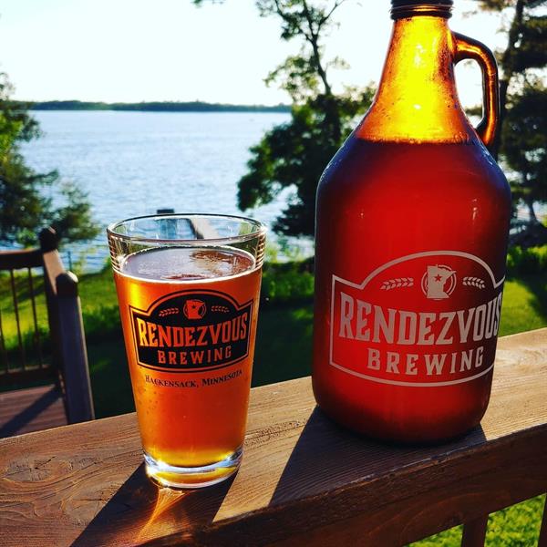 Beer is great by the lake 