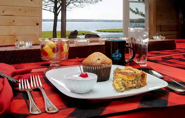Delicious breakfast with a beautiful view of Leech Lake