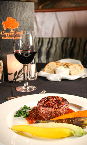 Copper Oak Steakhouse Steak and Carrots