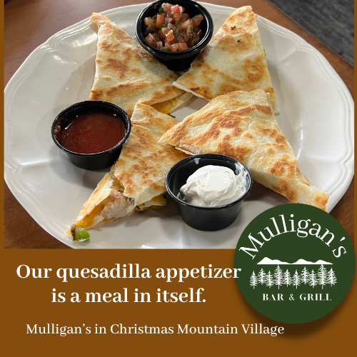 The quesadilla is crazy good in a light, flakey tortilla.