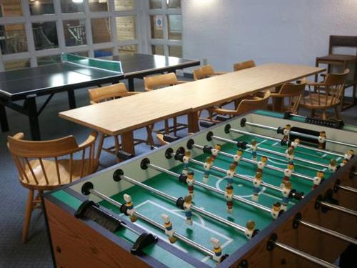 Foosball table in game room