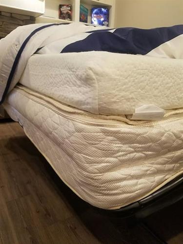 Airdream pull out Bed in Harbor Side Room with extra memory foam matress on top 