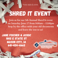 New Shred Event Date