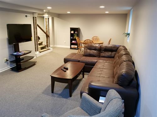 Basement family room with PS2 and game table