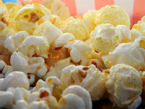 Fresh, crunchy, buttery, and salted popcorn is a must for any time.