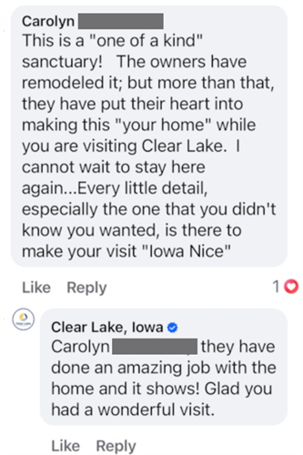 Top 5% of Homes on Airbnb, Premier Hosts on VRBO, Consitently rated 5-stars by our guests.  Follow us on Facebook and Instagram.
