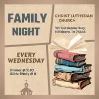 Weekly Family Night & Meal at Christ Lutheran