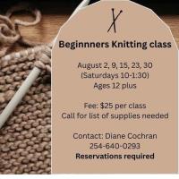 Riverplace Gallery Beginners Knitting Class