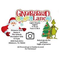Gingerbread Lane Christmas Lights pictures with Santa