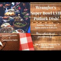 Superbowl Potluck and Watch Party at Wranglers Cafe