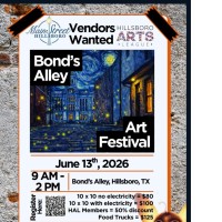 Bond's Alley Arts Festival - Downtown Hillsboro Saturday June 13th, 2026
