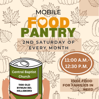 Mobile Food Pantry - Central Baptist Church monthly event