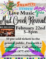 FINAL DAY TO ENTER THE GUMBO COOKOFF AT TWO CREEKS CROSSING RESORT!