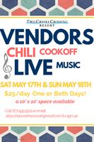 Vendors Needed for Chili Cookoff May 17th and 18th at Two Creeks Crossing Resort