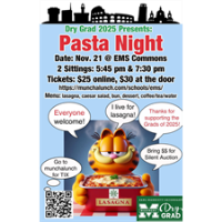 Pasta Night at Earl Marriott! Fundraiser for Dry Grad