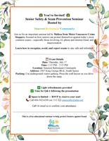 Seniors Crime Stoppers Fraud Prevention Seminar