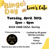 Bingo Day @ Leon's Cafe