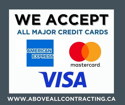We're happy to announce that we have implemented an alternative payment method. You can now purchase Above All Contracting services with your Credit Card.  #bigorsmallwedoitall #aboveallcontracting #paymentoptions #budget