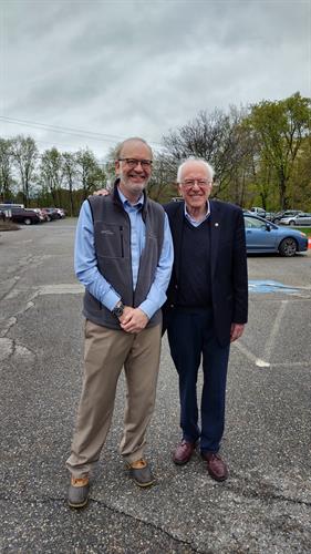 CFO Greg Mcdonald with Sen. Sanders during a site visit to our health center. 