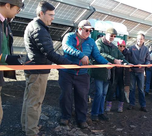 Ribbon cutting ceremony for AES2, Shoreham Community Solar, photo by Mary Mester