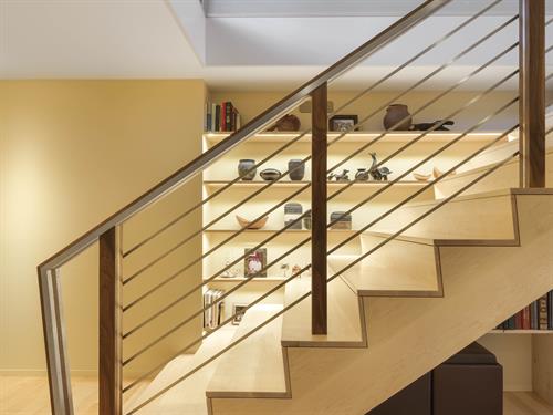 Highly stylized custom created stair rail