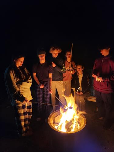 Welcoming firepit for story telling and smores