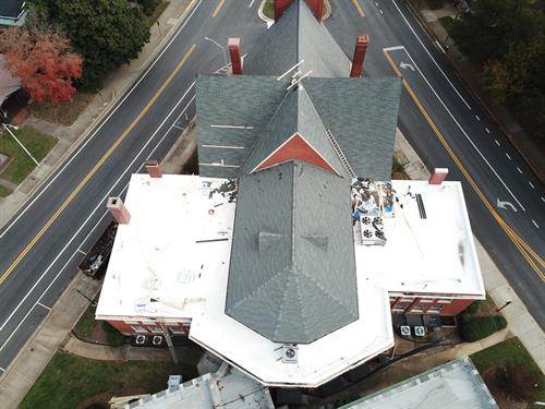 Mt Vernon Church Shingle Roof and Flat TPO Roof Replacement in Danville, VA