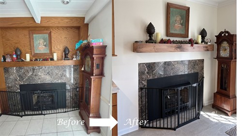 Before/After of a Fireplace Renovation (Danville, VA)