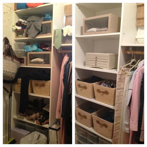 MBR Closet Shelves Before and After