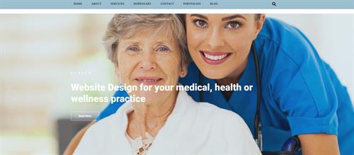 A header for a medical website