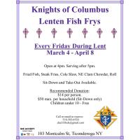 Lenten Fish Frys at Knights of Columbus