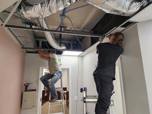 mounting the minisplit airhandler from the drop ceiling