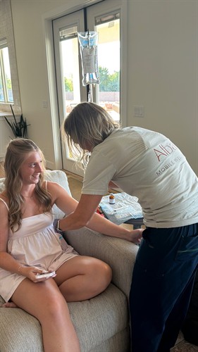 RN administers IV in the comfort of your home.
