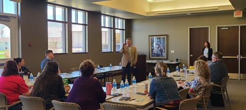 Ethan speaking at a Creative Advantages Lunch & Learn. Ethan speaking at a Creative Advantages Lunch & Learn.