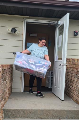 Olivia helping with the Safe Place move to their new building. Olivia helping with the Safe Place move to their new building.