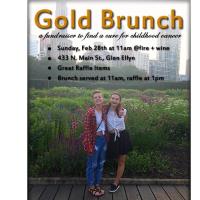 GOLD BRUNCH at fire+wine!  A Fundraiser to help find a CURE for Childhood Cancer