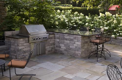 Custom outdoor grill areas let the cook be part of the party.